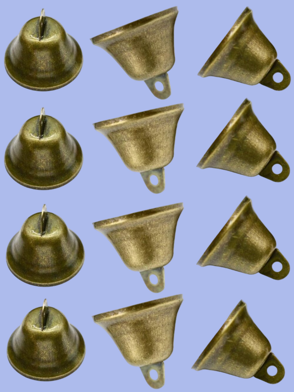 Set of 35 Vintage Bronze Bells (1.7" X 1.5")